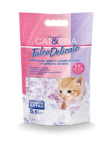 Arena de Silice para Gatos Perfumada Talco Delicado - 5,5 l