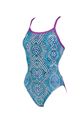 Arena W Challenge Back One Piece Bañador Deportivo Mujer Snake Skin, provenza, 36