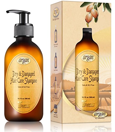 Argan Shampoo for Dry Damaged Hair - Exclusive Herbal Oils Blend - Cleanses, Repairs, Nourishes, Softens & Promotes Hair Shine - Daily Moroccan Salt Free Shampoo 10.1 oz by H.Y. Vitamins