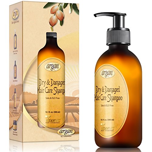 Argan Shampoo for Dry Damaged Hair - Exclusive Herbal Oils Blend - Cleanses, Repairs, Nourishes, Softens & Promotes Hair Shine - Daily Moroccan Salt Free Shampoo 10.1 oz by H.Y. Vitamins
