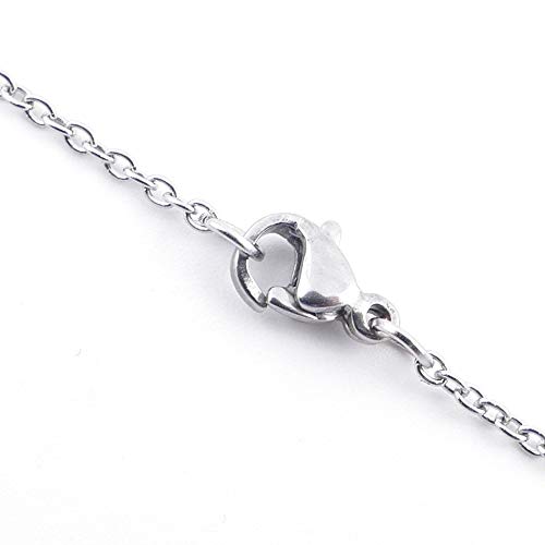 ARITZI - Colgante de Piedra Natural - Ojo DE Tigre con símbolo esotérico en bisutería de Metal - Simbolo de OM - Cadena incluida de Acero Inoxidable (50cm)