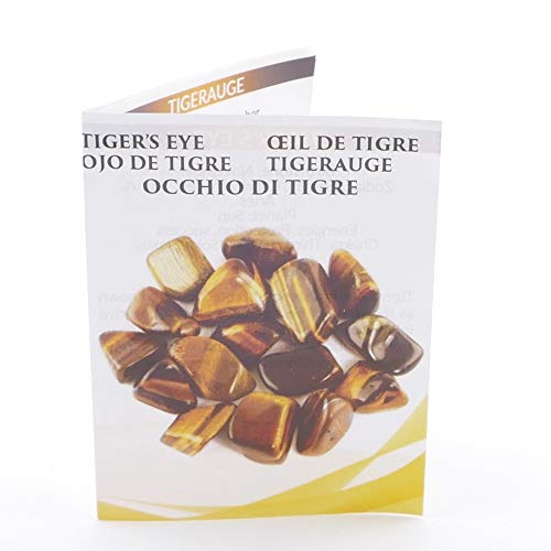 ARITZI - Colgante de Piedra Natural - Ojo DE Tigre con símbolo esotérico en bisutería de Metal - Simbolo de OM - Cadena incluida de Acero Inoxidable (50cm)