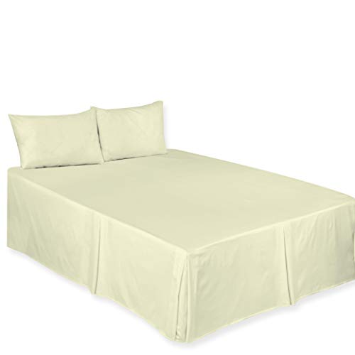 ARLINENS Sábana Base Lisa con polialgodón teñido, tamaño Doble, Color Crema