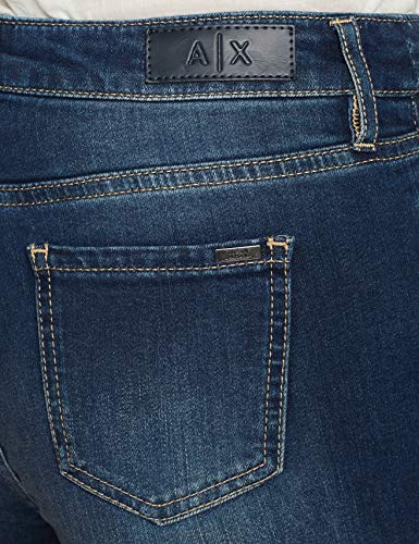 Armani Exchange 9,5 Ounces Stretch Mid Wash Vaqueros Skinny, Azul (Indigo Denim 1500), 38/L30 (Talla del Fabricante: 24) para Mujer