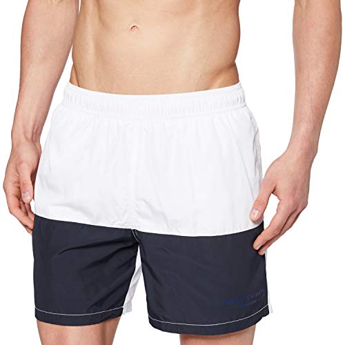 Armani Exchange Everyday Bañador, Blanco (Bianco/Navy - White/Navy Blue 05810), Medium para Hombre