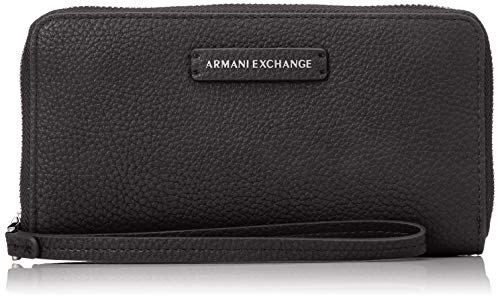 Armani Exchange - Fabric Round Zip, Carteras de mano con asa Mujer, Azul (Navy), 11x2x20 cm (B x H T)