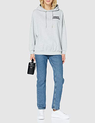 Armani Exchange Hooded Fleece Sudadera con Capucha, Htr Grey, M para Mujer