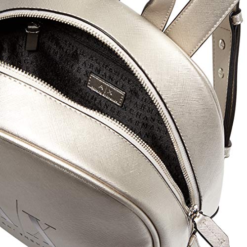 Armani Exchange Icon - Mochila, color Plateado, talla 27x9x24 cm (B x H x T)