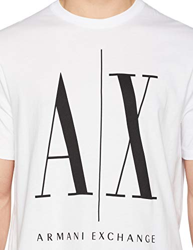 Armani Exchange Icon T Camiseta, Blanco (White W/Black Print 5100), XX-Large para Hombre