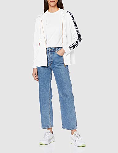 Armani Exchange Logo Tape Sweat Capucha, Blanco (Optic White 1000), Large para Mujer