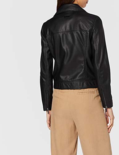 Armani Exchange Perforated Real Sheep Leather Chaqueta Bomber, Negro (Black 1200), Medium para Mujer