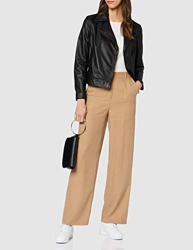 Armani Exchange Perforated Real Sheep Leather Chaqueta Bomber, Negro (Black 1200), Medium para Mujer