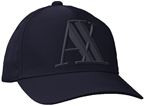 Armani Exchange Rubber Logo AX Cap Gorra de béisbol, Azul (Navy - Navy 37735), Talla única (Talla del Fabricante: TU) para Hombre