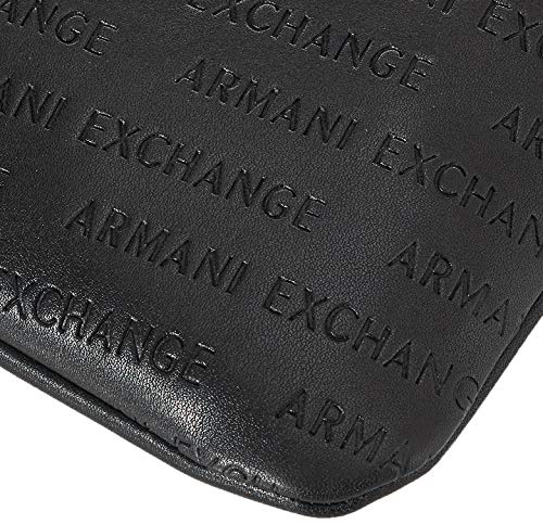 Armani Exchange - Small Crossbody Bag, Bolso bandolera Hombre, Negro (Nero Black), 22.5x1.5x22 cm (B x H T)