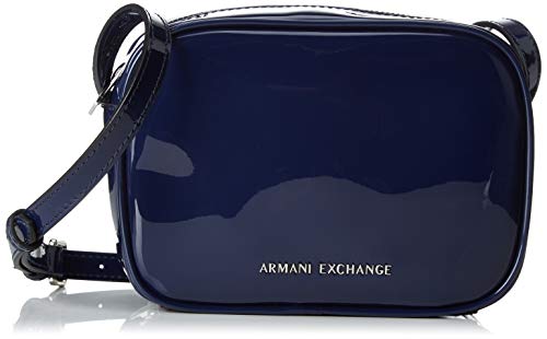 Armani Exchange - Small Crossbody Bag, Bolsos bandolera Mujer, Azul (Navy), 14x7.5x19 cm (B x H T)