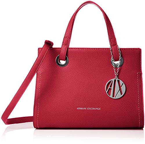 Armani Exchange - Small Shopping Bag, Bolsos totes Mujer, Rojo (Royal Red), 20x13x26 cm (B x H T)