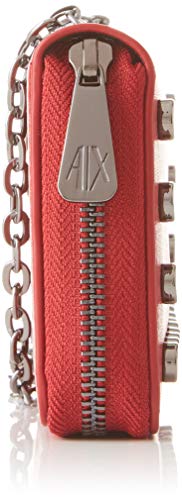 Armani Exchange - Stud Chain Wallet, Carteras de mano con asa Mujer, Rojo (Red Shoes), 10.5x3x19 cm (B x H T)