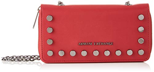 Armani Exchange - Stud Chain Wallet, Carteras de mano con asa Mujer, Rojo (Red Shoes), 10.5x3x19 cm (B x H T)
