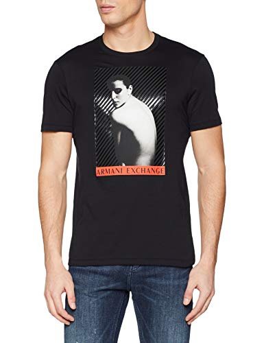 Armani Exchange Woman Graphic Photo Camiseta, Negro (Black 1200), XX-Large para Hombre