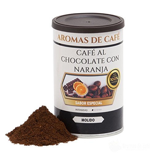 Aromas de Café - Café Tostado 100% Arábica Molido Chocolate y Naranja/Café Molido 100% Arábica Tostado Intensidad Suave Con Sabor Chocolate y Naranja, 100 gr