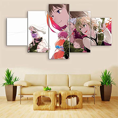 Arte de pared Cuadro modular Impresión de póster en lienzo 5 piezas Los siete pecados capitales Anime Decoración del hogar Pintura Sala de estar sin marco Rkmaster