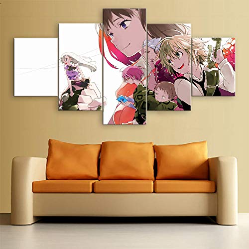 Arte de pared Cuadro modular Impresión de póster en lienzo 5 piezas Los siete pecados capitales Anime Decoración del hogar Pintura Sala de estar sin marco Rkmaster