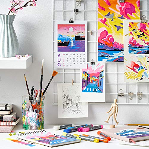 Arteza Rotuladores permanentes de colores con | Pack de 20 | Tinta al óleo | Rotuladores para pintar en cartulina negra, piedra, madera y más