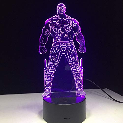 Arthur Sampson Dougla Drax el destructor Guardianes de la galaxia Lámpara LED 3D 7 colores Cambio de servicio de envío de la gota