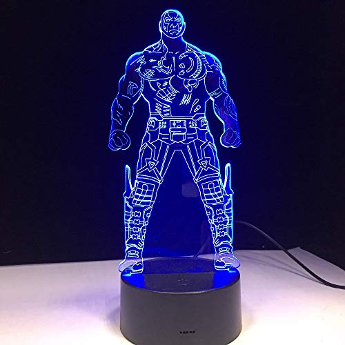 Arthur Sampson Dougla Drax el destructor Guardianes de la galaxia Lámpara LED 3D 7 colores Cambio de servicio de envío de la gota