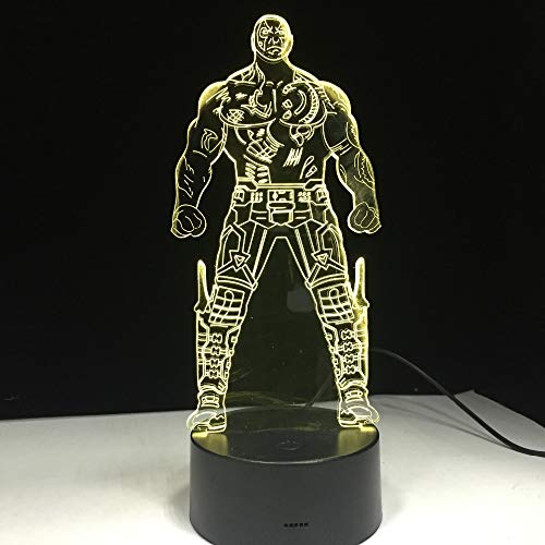 Arthur Sampson Dougla Drax el destructor Guardianes de la galaxia Lámpara LED 3D 7 colores Cambio de servicio de envío de la gota