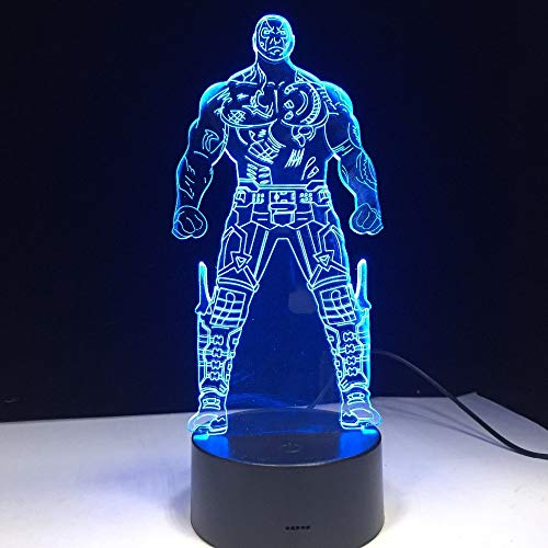 Arthur Sampson Dougla Drax el destructor Guardianes de la galaxia Lámpara LED 3D 7 colores Cambio de servicio de envío de la gota