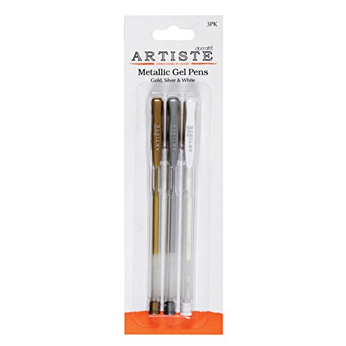 Artiste-Lote de 3 bolígrafos de Tinta de Gel de Metal, Multicolor