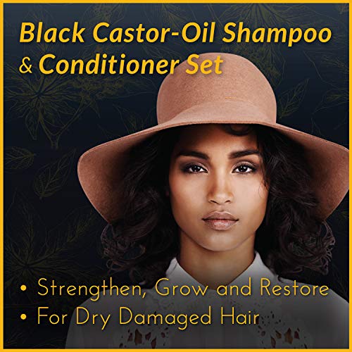 ArtNaturals, Set de champú y acondicionador de aceite de ricino – (473 ml) – Fortalece, hace crecer y restaura – Ricino de Jamaica – Para el cabello tratado con color