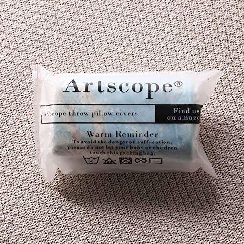 Artscope Funda de Cojín 45x45cm,Funda de Almohada para Cojín Cuadrado Algodón Lino Decoración para Sofá Cama Hogar,Set de 4 (Concha/Erizo De Mar/Coral/Estrella De Mar)