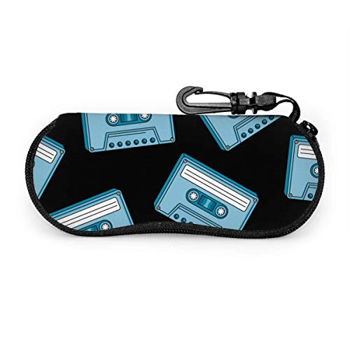 Arvolas Novedades 90S Cassettes azules de estilo retro Estuche portátil para anteojos Estuche protector para anteojos resistentes a la abrasión