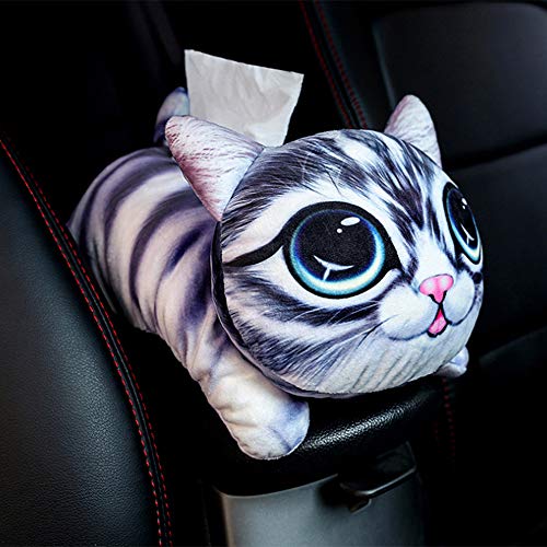 Asdomo - Caja de pañuelos con diseño de dibujos animados 3D - Caja de pañuelos de papel para colgar muñecas de peluche, diseño de animales A2 Como se muestra en la imagen