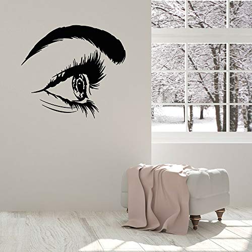 ASFGA Pegatinas de Pared de pestañas y Cejas Pegatinas de Pared de Vinilo de Moda para niñas Dormitorio salón de Belleza decoración Estudio Sala de Maquillaje 94X84 cm