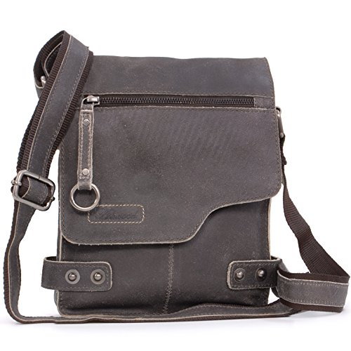 ASHWOOD - Camden 8351 - Bolso Bandolera - Apto para Llevar Kindle y iPad - Cuero - Marrón