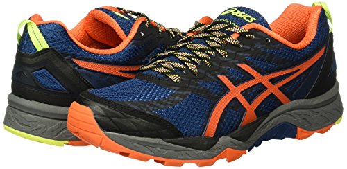 ASICS Gel-Fujitrabuco 5, Zapatillas de Running para Hombre, Azul (Poseidon/Flame Orange/Safety Yellow), 40 EU