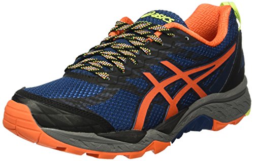 ASICS Gel-Fujitrabuco 5, Zapatillas de Running para Hombre, Azul (Poseidon/Flame Orange/Safety Yellow), 40 EU