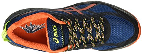 ASICS Gel-Fujitrabuco 5, Zapatillas de Running para Hombre, Azul (Poseidon/Flame Orange/Safety Yellow), 40 EU