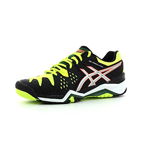 Asics Gel Resolution 6 zwart geel heren tennisschoenen (E500Y-9993)