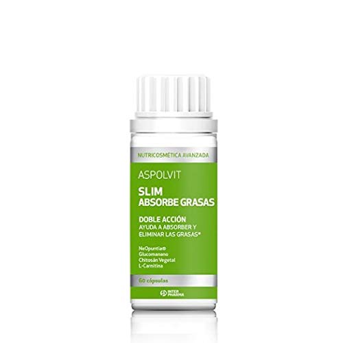 ASPOLVIT - Slim Absorbe Grasas, Complemento alimenticio para reducir el apetito - 60 cápsulas