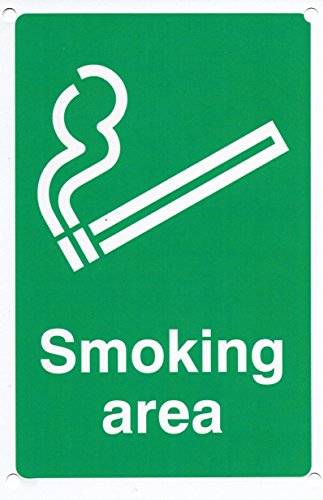 Astoria Homeware Cenicero para exterior instalado sobre pared. Contenedor para cigarrillos de uso externo. Acero inoxidable gris con cerradura. Incluye señal de «Zona de fumadores».