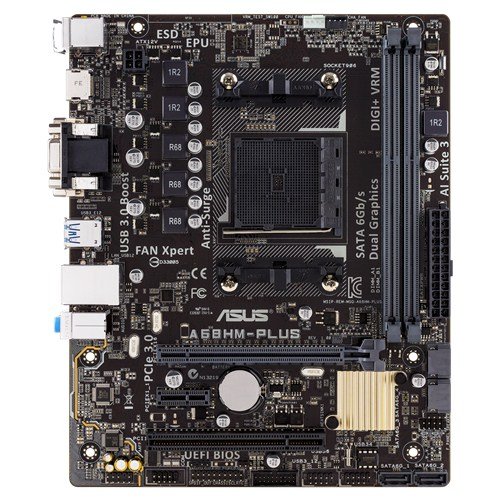 ASUS A68HM-Plus - Placa Base (DDR3, DIMM, Dual, AMD, AMD A, Athlon, Socket FM2+)
