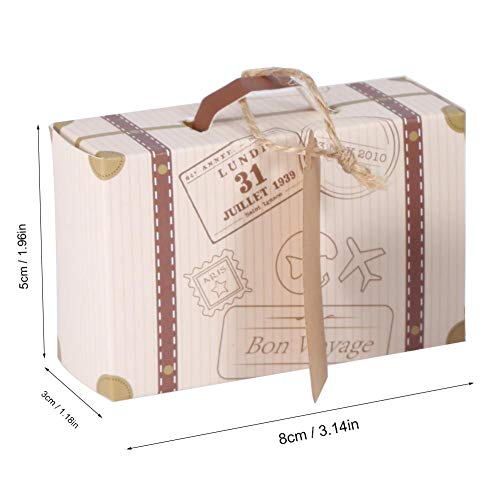 AUNMAS Caja de Regalo de Caramelo de cartón de 50 Piezas Mini Caja Decorativa en Forma de Maleta Contenedor de refrigerios Favores de Fiesta de cumpleaños de Boda