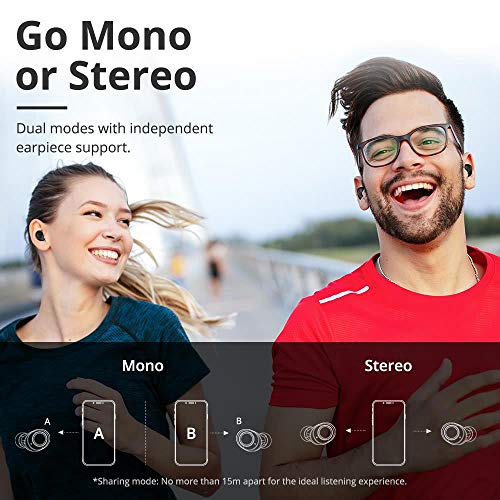 Auriculares inalámbricos, Tronsmart Onyx Free In-Ear Auriculares Bluetooth 5.0 Deportivo, IPX7 Impermeable, 36H Reproducción, Cancelación de Ruido, Sonido Estéreo HiFi, Control Táctil para iOS Android