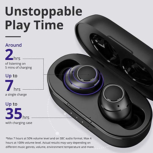Auriculares inalámbricos, Tronsmart Onyx Free In-Ear Auriculares Bluetooth 5.0 Deportivo, IPX7 Impermeable, 36H Reproducción, Cancelación de Ruido, Sonido Estéreo HiFi, Control Táctil para iOS Android