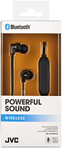 Auriculares JVC HA-FX21BT-BE Bluetooth, Resistentes a Salpicaduras IPX2 (Negro), Talla Única