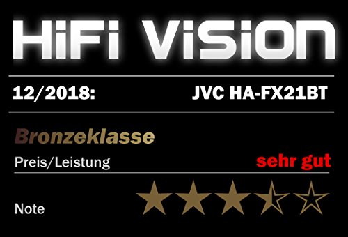 Auriculares JVC HA-FX21BT-BE Bluetooth, Resistentes a Salpicaduras IPX2 (Negro), Talla Única